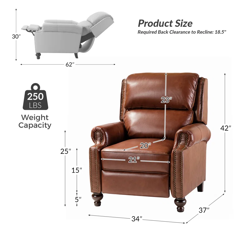 Adeesa Genuine Leather Recliner