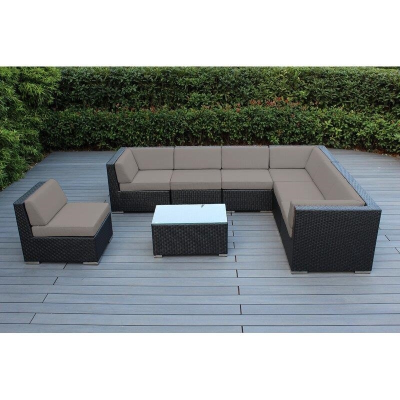 Billyjo Wicker/Rattan 7 - Person Seating Group with Cushions