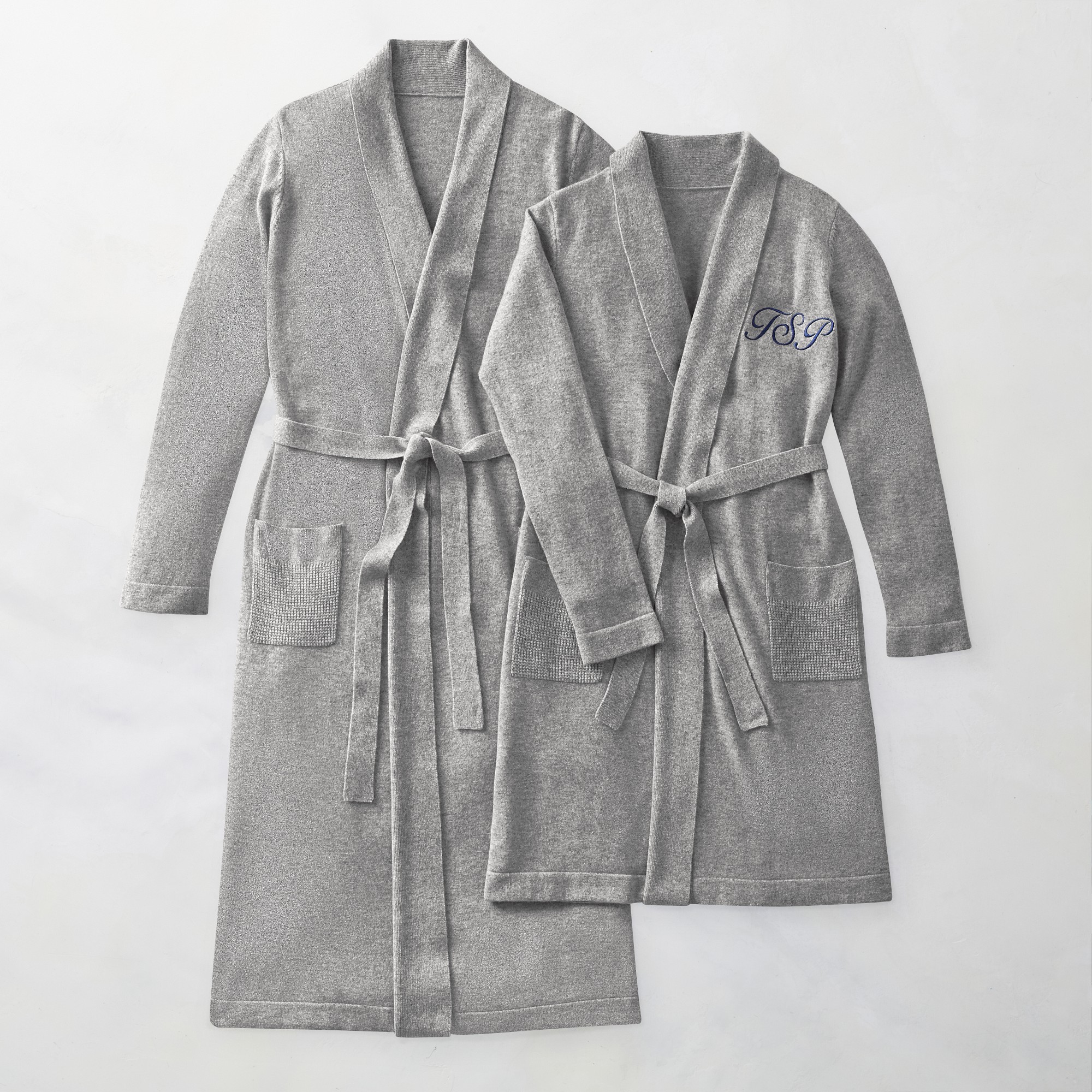 Chambers® Long Cashmere Robe, Grey