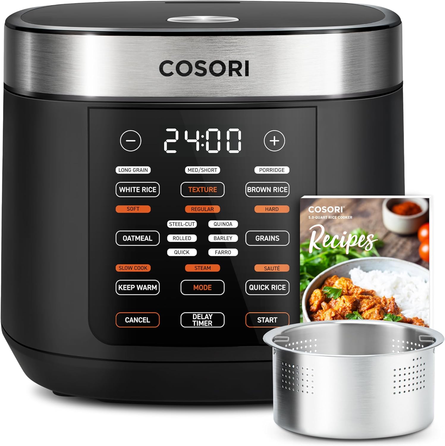 COSORI Electric Pressure Cooker 6 qt, 9-in-1 Instant Multi Cooker with Safer Venting Design, Rice Cooker, Slow Cooker, Sous Vide, Saute Pot, 1100W, Stainless Steel