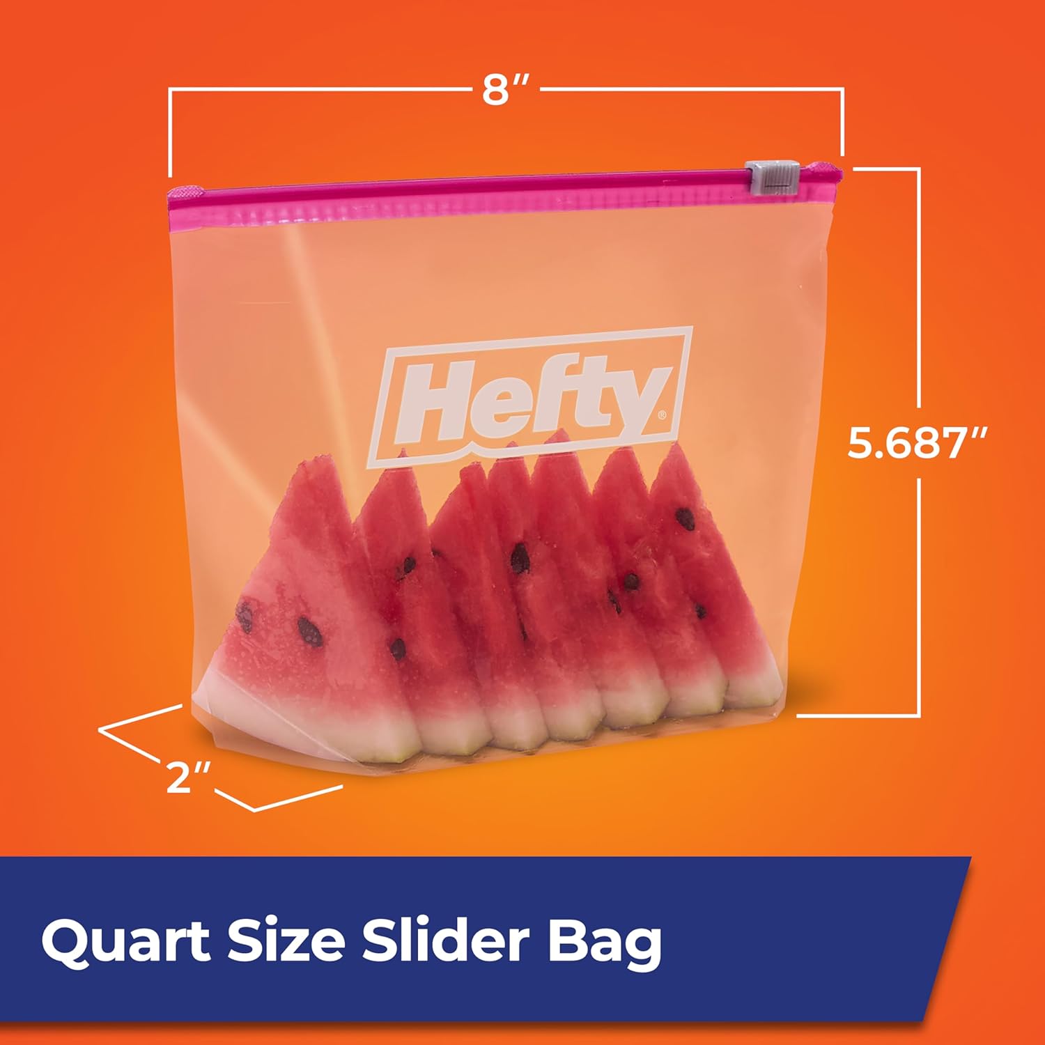 Hefty Slider Storage Bags, Quart Size, 78 Count
