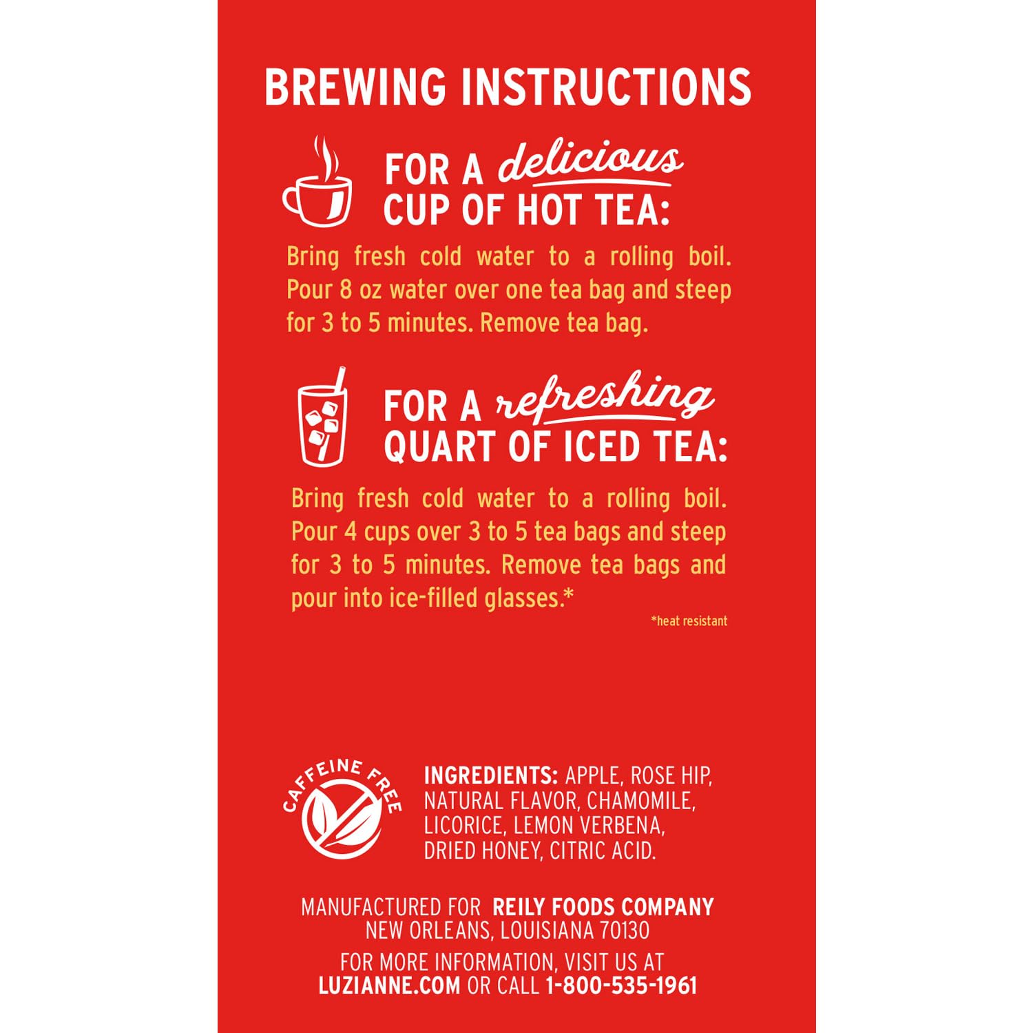 Luzianne Unsweetened Iced Tea Bags, Gallon Size, 24ct Box (Pack of 1)