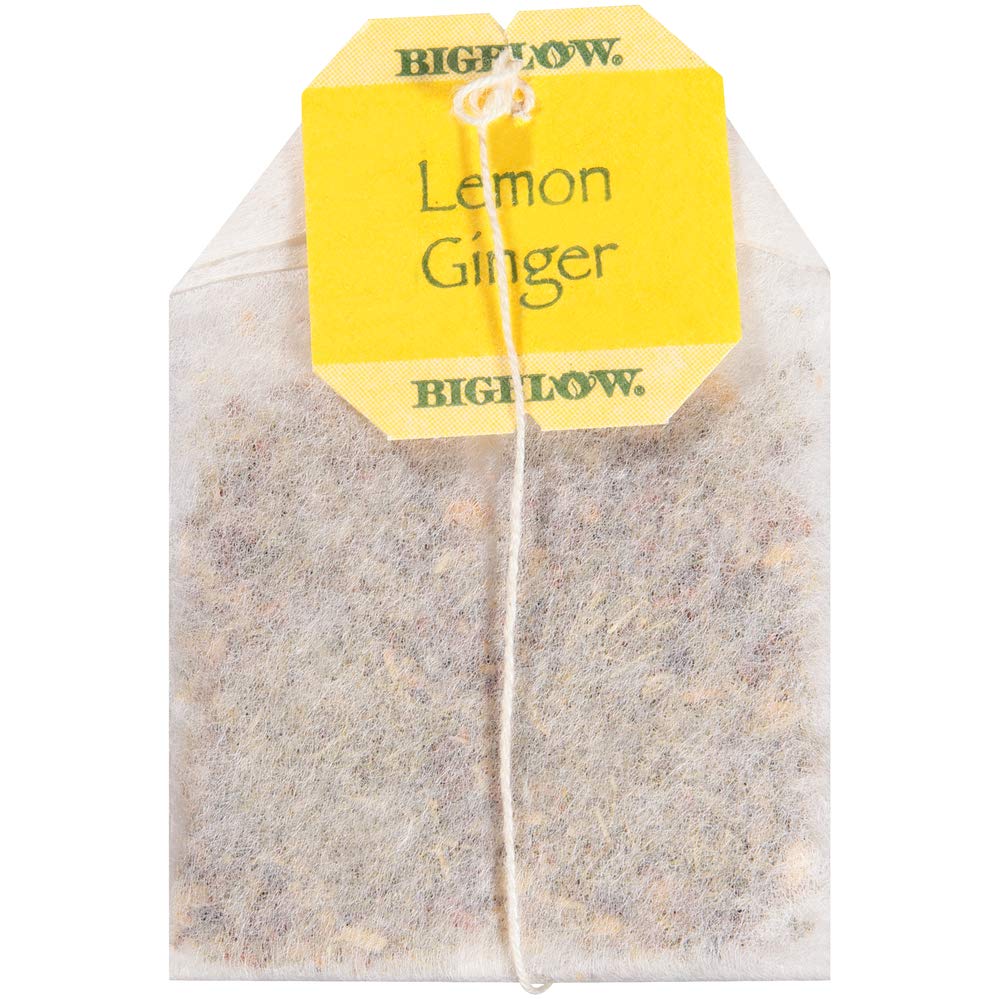 Bigelow Tea Lemon Ginger plus Probiotics Herbal Tea, Caffeine Free Tea with Lemon and Ginger, 18 Count Box (Pack of 6), 108 Total Tea Bags