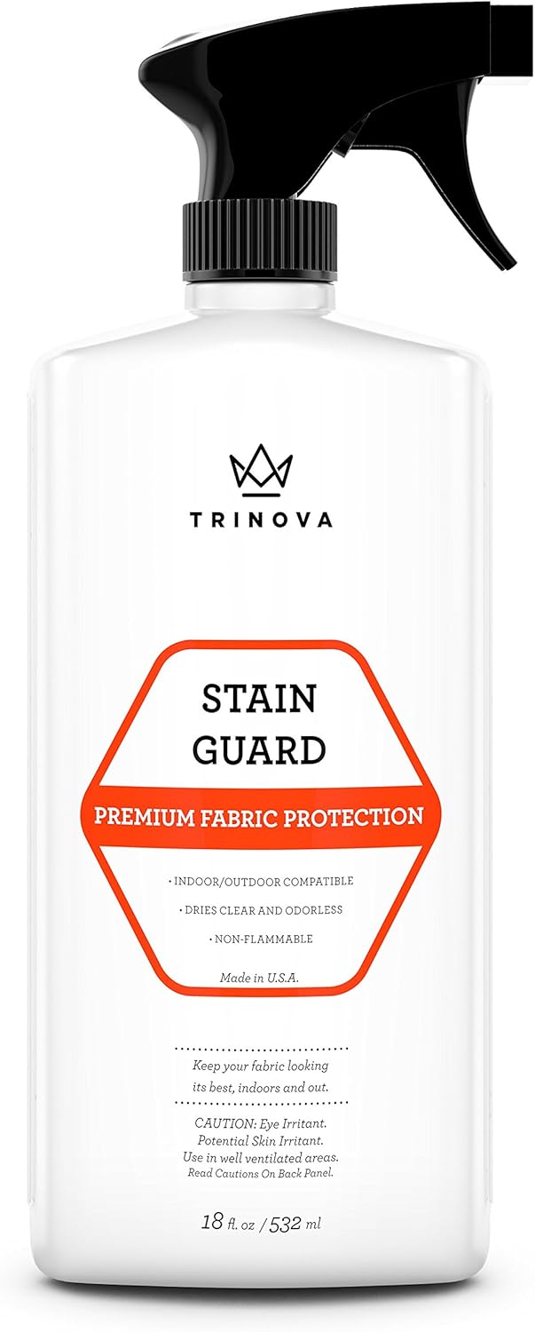 TriNova Non-Aerosol Stain Guard - Fabric Protection Spray for Upholstery, Carpet, Rugs and More to protect from liquid stains (18 fl oz), White