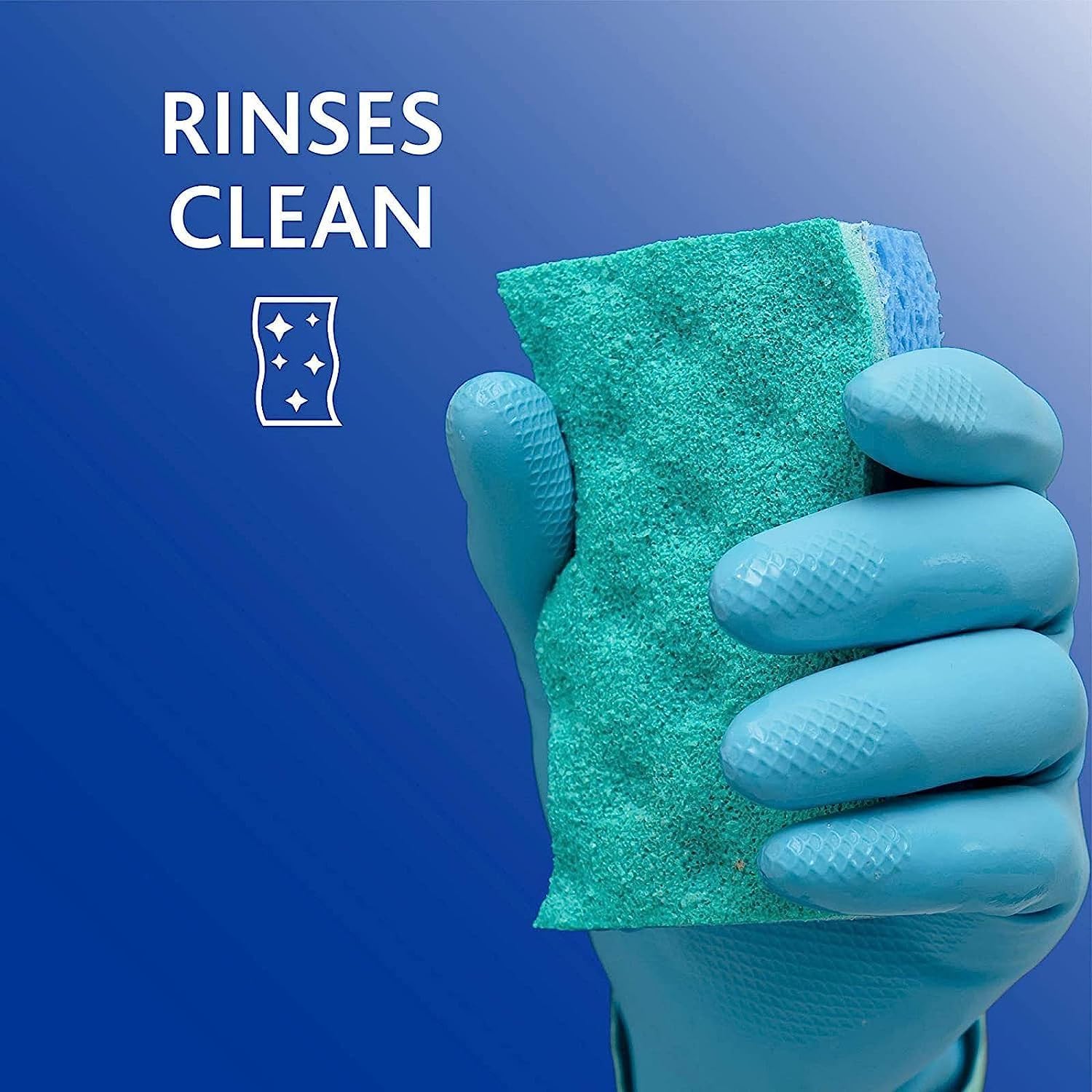 O-Cedar Scrunge Multi-Use (Pack of 6) Non-Scratch, Odor-Resistant All-Purpose Scrubbing Sponge Safely Cleans All Hard Surfaces in Kitchen and Bathroom, 6 Count (Pack of 1), Blue