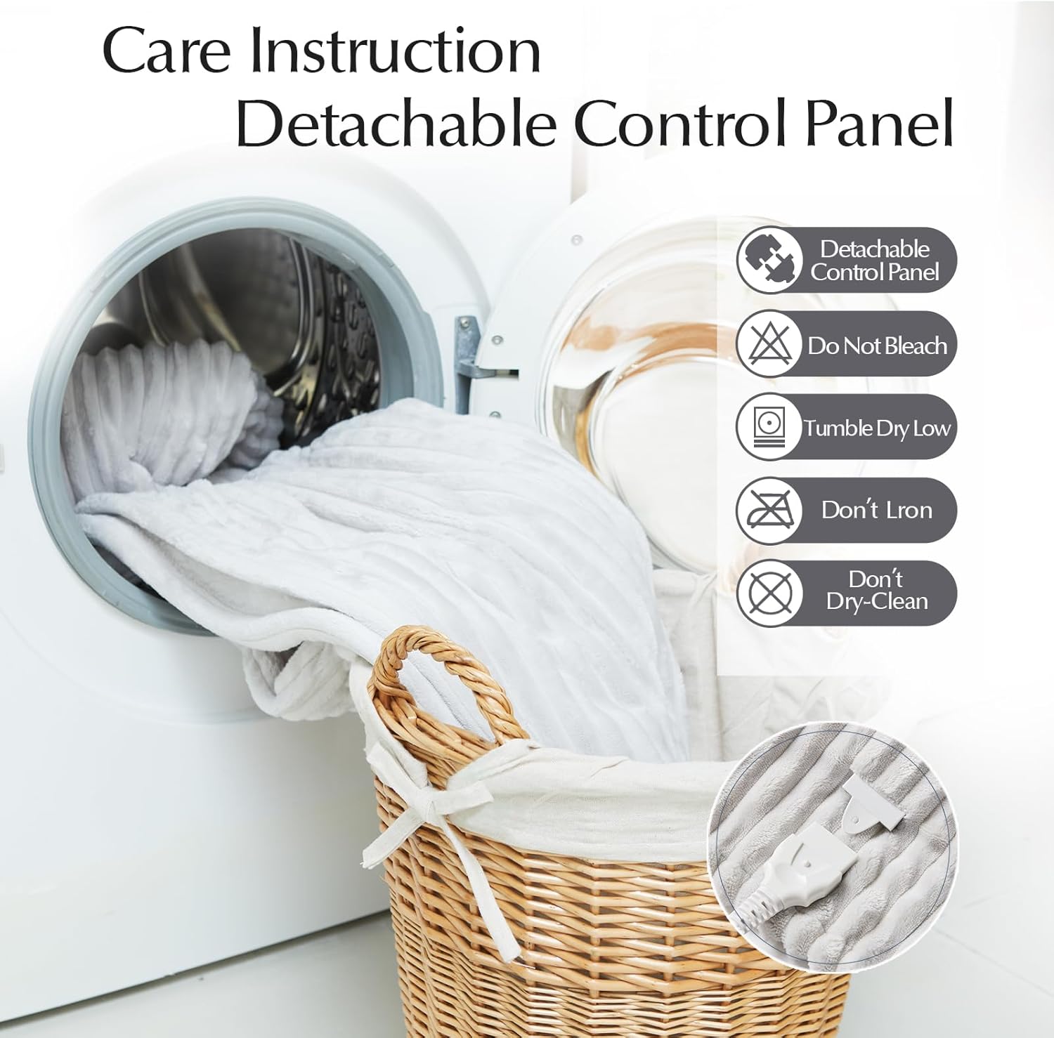 Heated Blanket Throw Size, Soft and Cozy Electric Heating Blanket for Bed, Automatic Safety System 6 Heating Levels & 4 Hours Auto-Off, 50