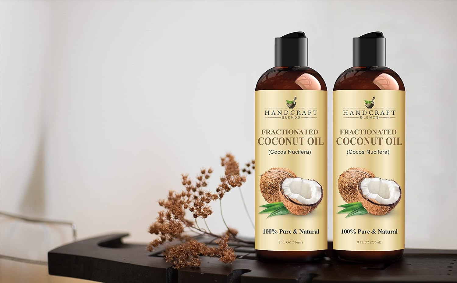 Handcraft Blends Fractionated Coconut Oil - 16 Fl Oz - 100% Pure and Natural - Premium Grade Oil for Skin and Hair - Carrier Oil - Hair and Body Oil - Massage Oil - Hair Tonic
