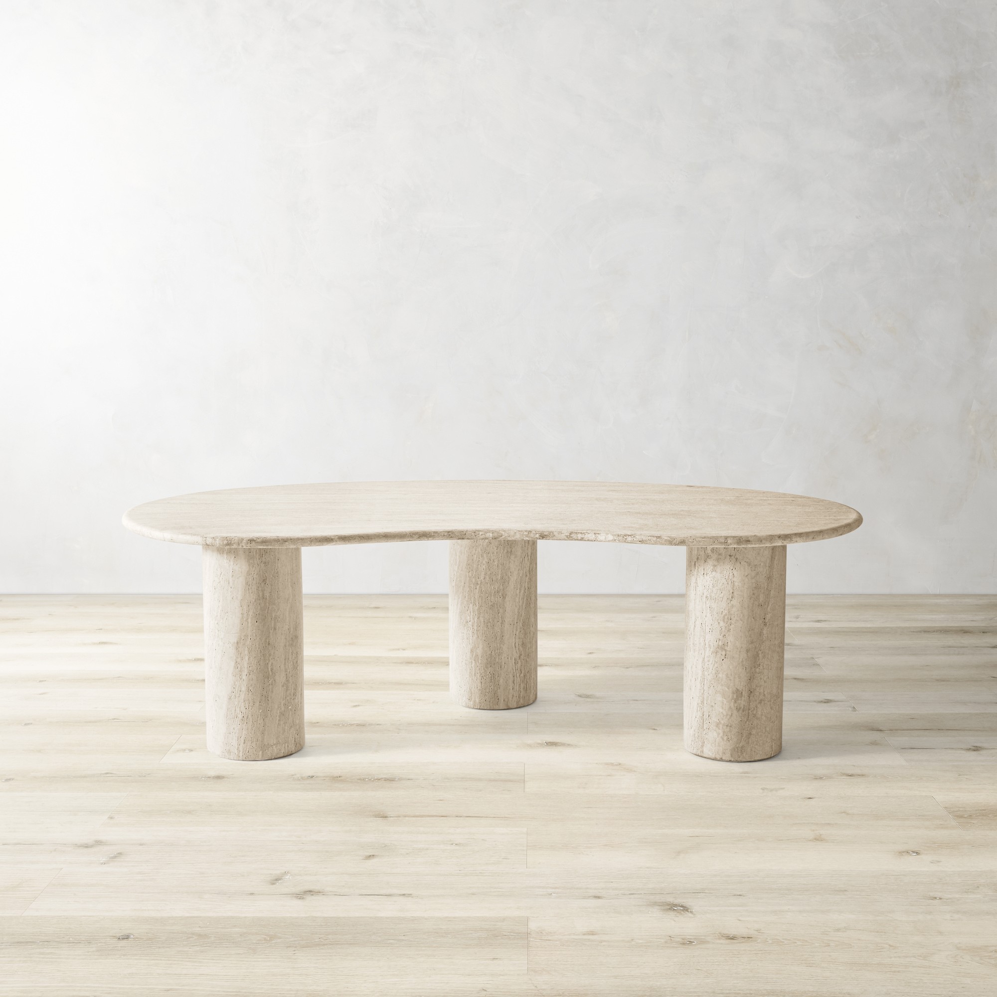Marina Travertine Sculptural Coffee Table (55