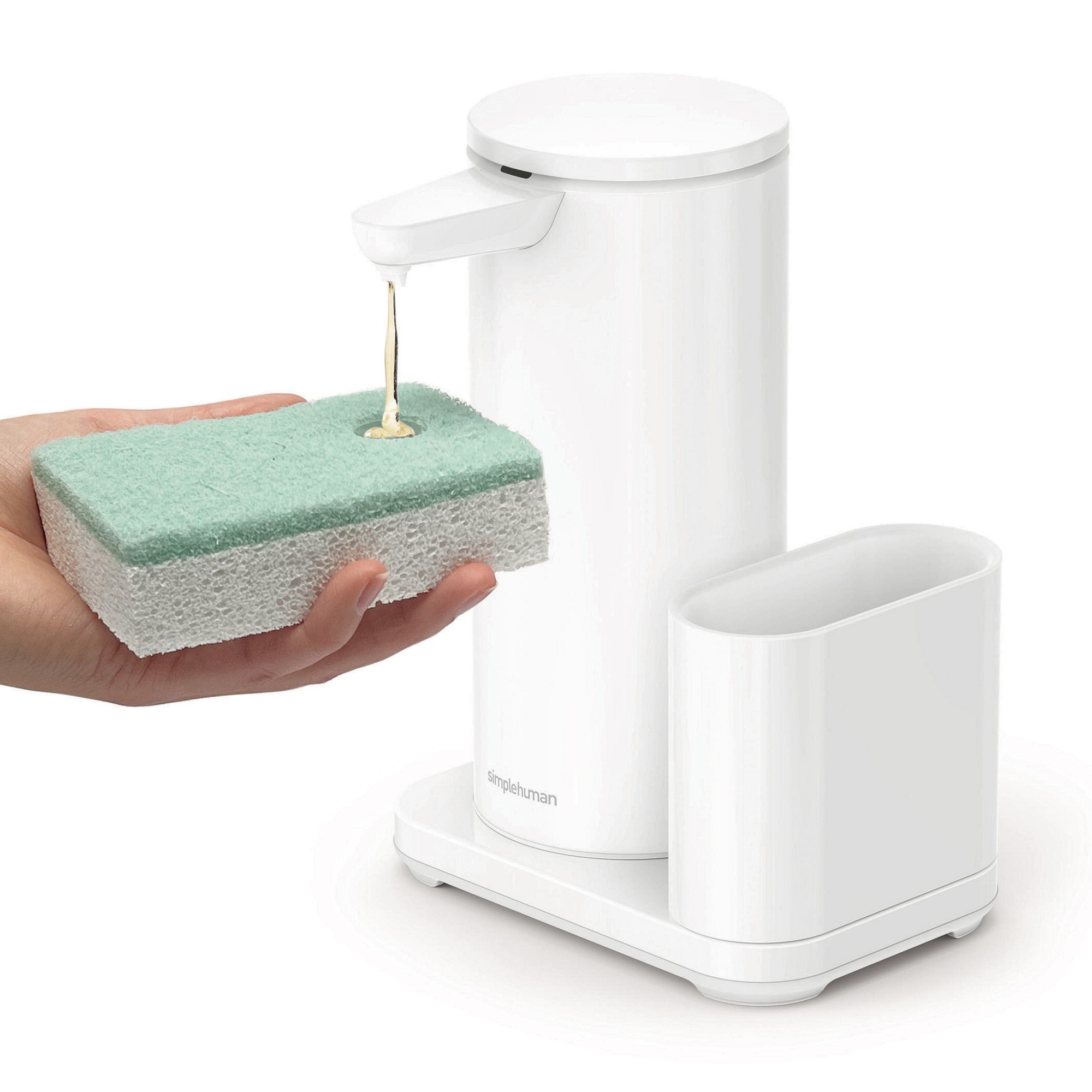 simplehuman™ Rechargeable Liquid Sensor Pump with Sponge Caddy, 14-Oz.