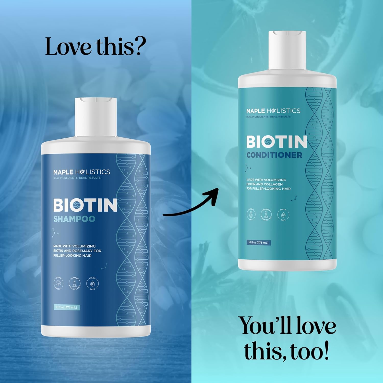 Rosemary and Biotin Shampoo for Thinning Hair - Vegan Volumizing Shampoo for Fine Hair with Argan and Tea Tree Oil - Paraben Silicone and Sulfate Free Shampoo for Dry Damaged Weak and Thin Hair Care