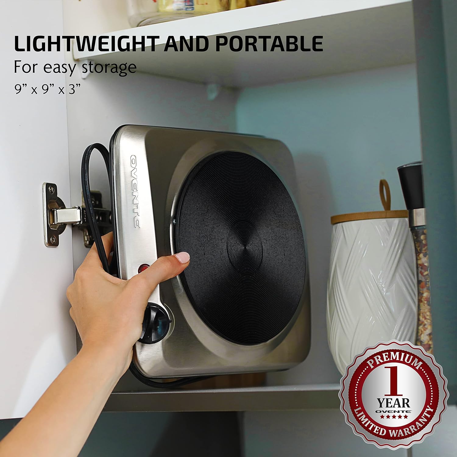 OVENTE Electric Countertop Double Burner, 1700W Cooktop with 7.25