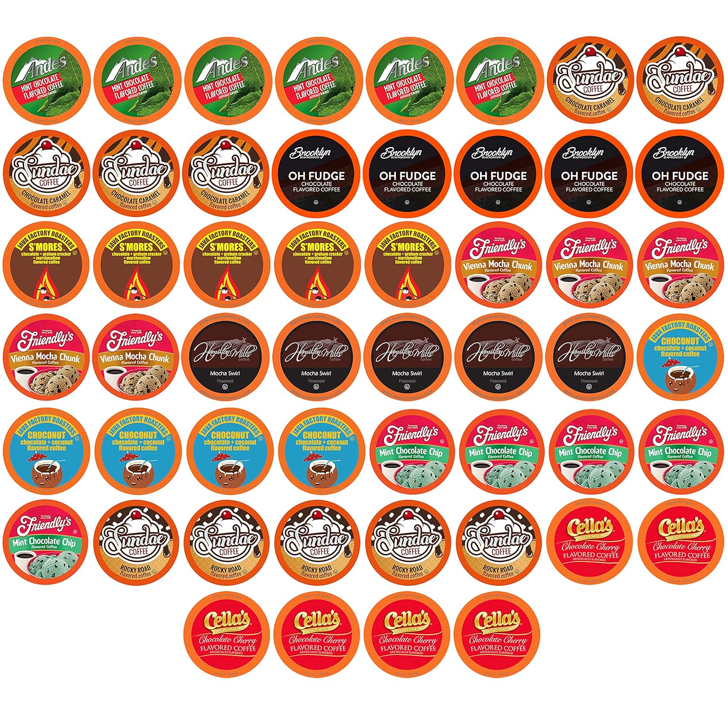 Two Rivers Coffee Flavored Coffee Pods Compatible with Keurig K Cup Brewers, Assorted Variety Pack Flavored Coffee, 40 Count
