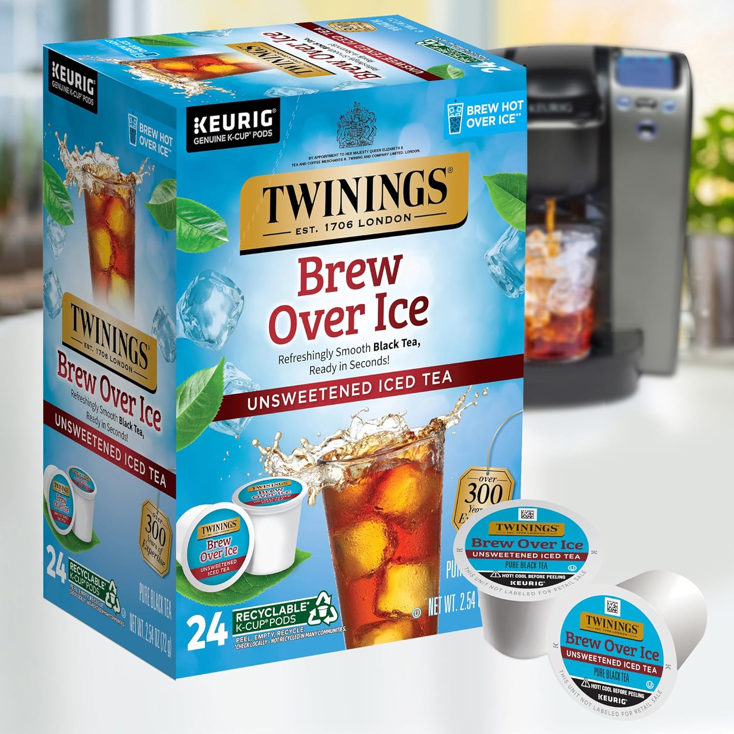 Twinings English Breakfast Black Tea K-Cup Pods for Keurig, 24 Count (Pack of 1), Smooth, Flavourful, Robust, Caffeinated, Enjoy Hot or Iced | Packaging May Vary