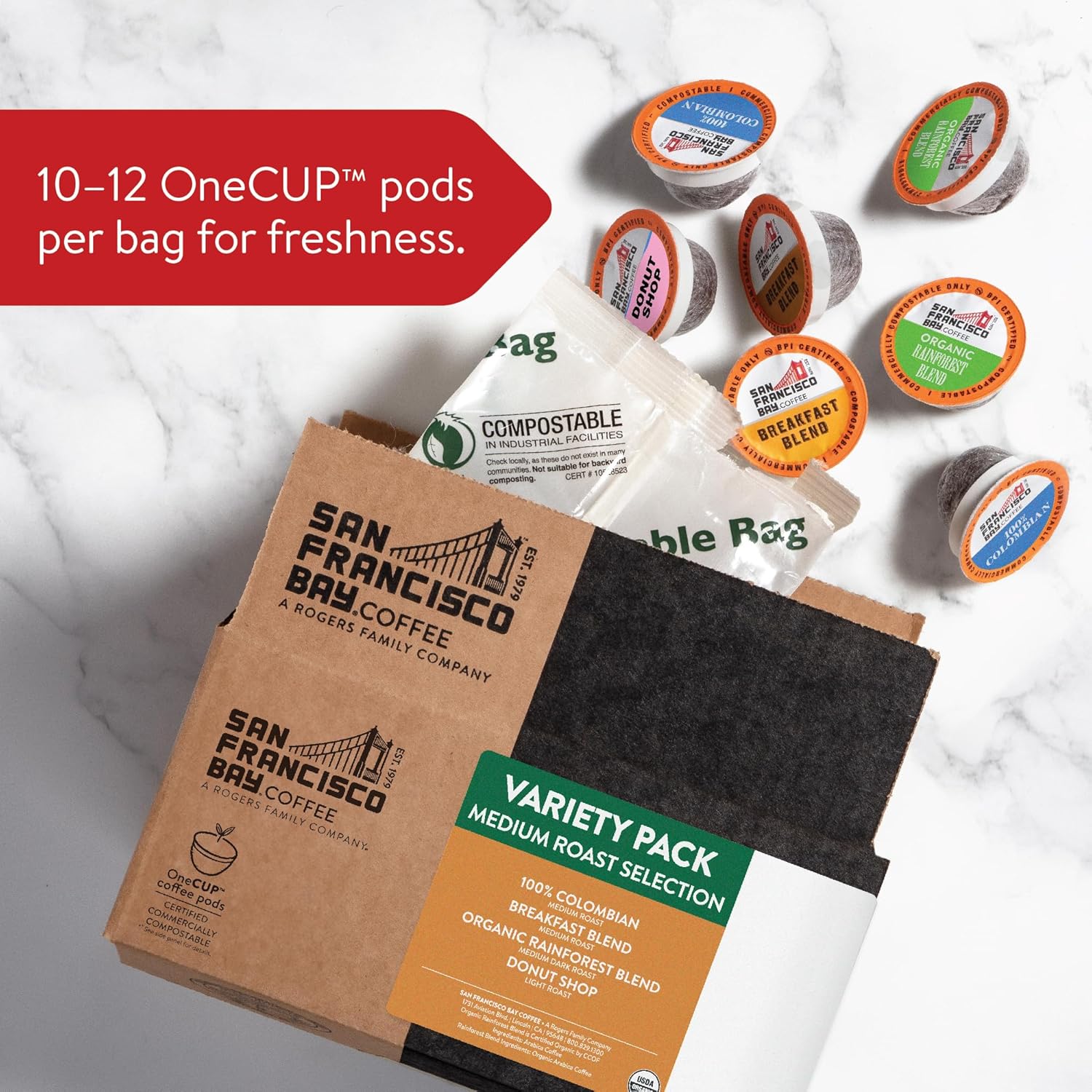 San Francisco Bay Compostable Coffee Pods - French Roast (80 Ct) K Cup Compatible including Keurig 2.0, Dark Roast