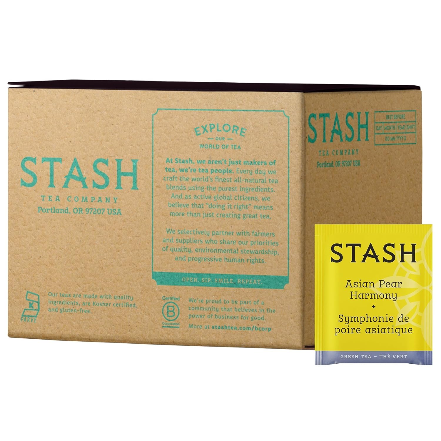 Stash Tea Double Bergamot Earl Grey Black Tea, Box of 100 Tea Bags