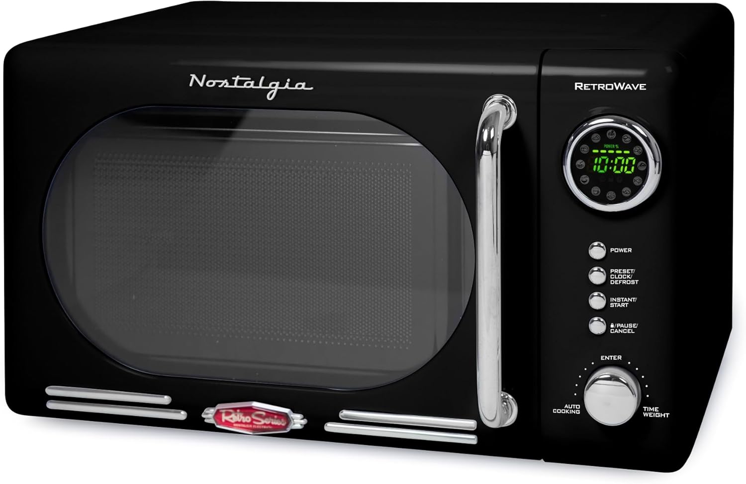 Nostalgia Retro Compact Countertop Microwave Oven - 0.7 Cu. Ft. - 700-Watts with LED Digital Display - Child Lock - Easy Clean Interior - Aqua