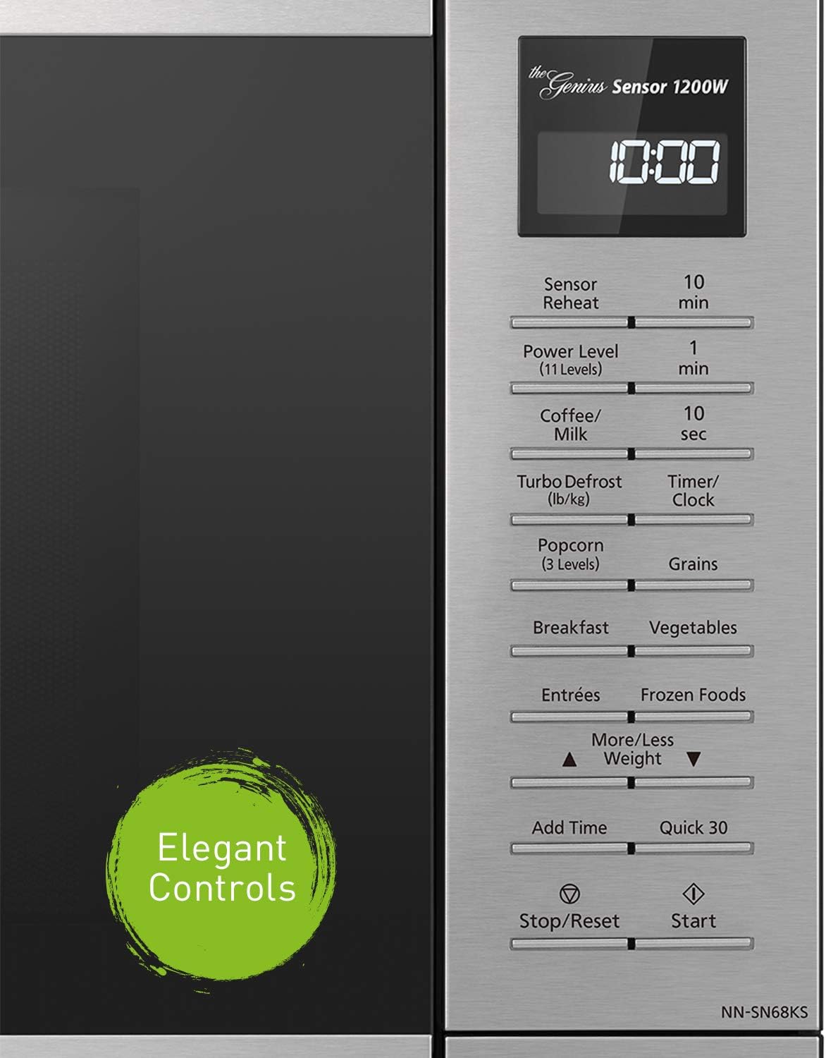 Panasonic Microwave Oven NN-SN686S Stainless Steel Countertop/Built-In with Inverter Technology and Genius Sensor, 1.2 Cubic Foot, 1200W