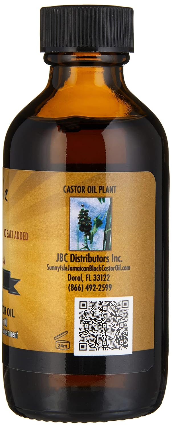 Sunny Isle Jamaican Black Castor Oil 4oz | 100% Natural Treatment for Hair, Scalp and Skin