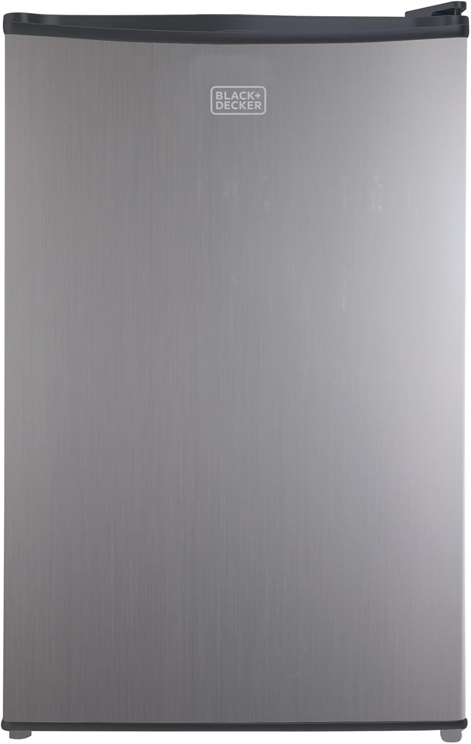 BLACK+DECKER BCRK17B Compact Refrigerator Energy Star Single Door Mini Fridge with Freezer, 1.7 Cubic Feet, Black