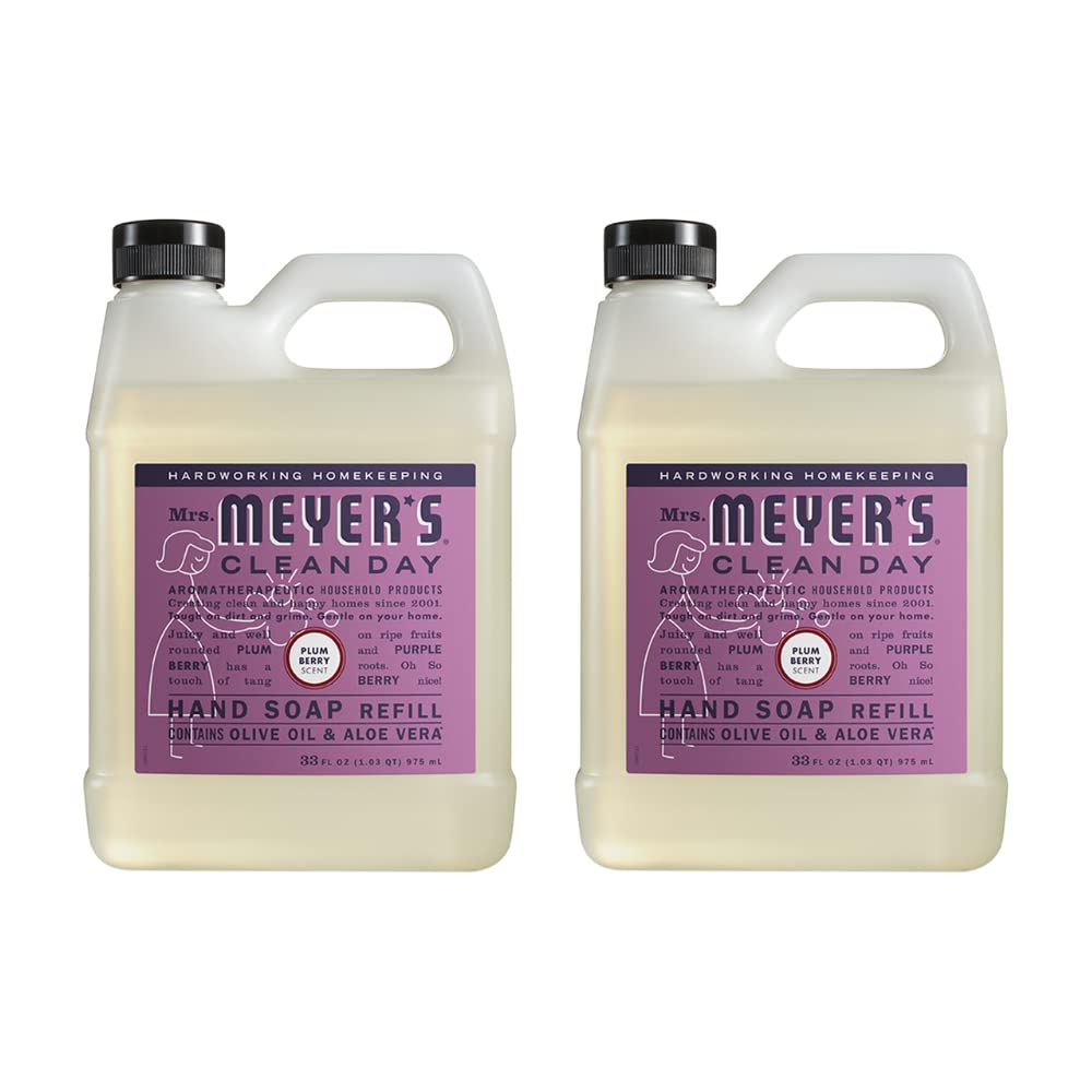 MRS. MEYER'S CLEAN DAY Liquid Hand Soap Refill, Cruelty Free and Biodegradable Formula, Lemon Verbena Scent, 33 oz