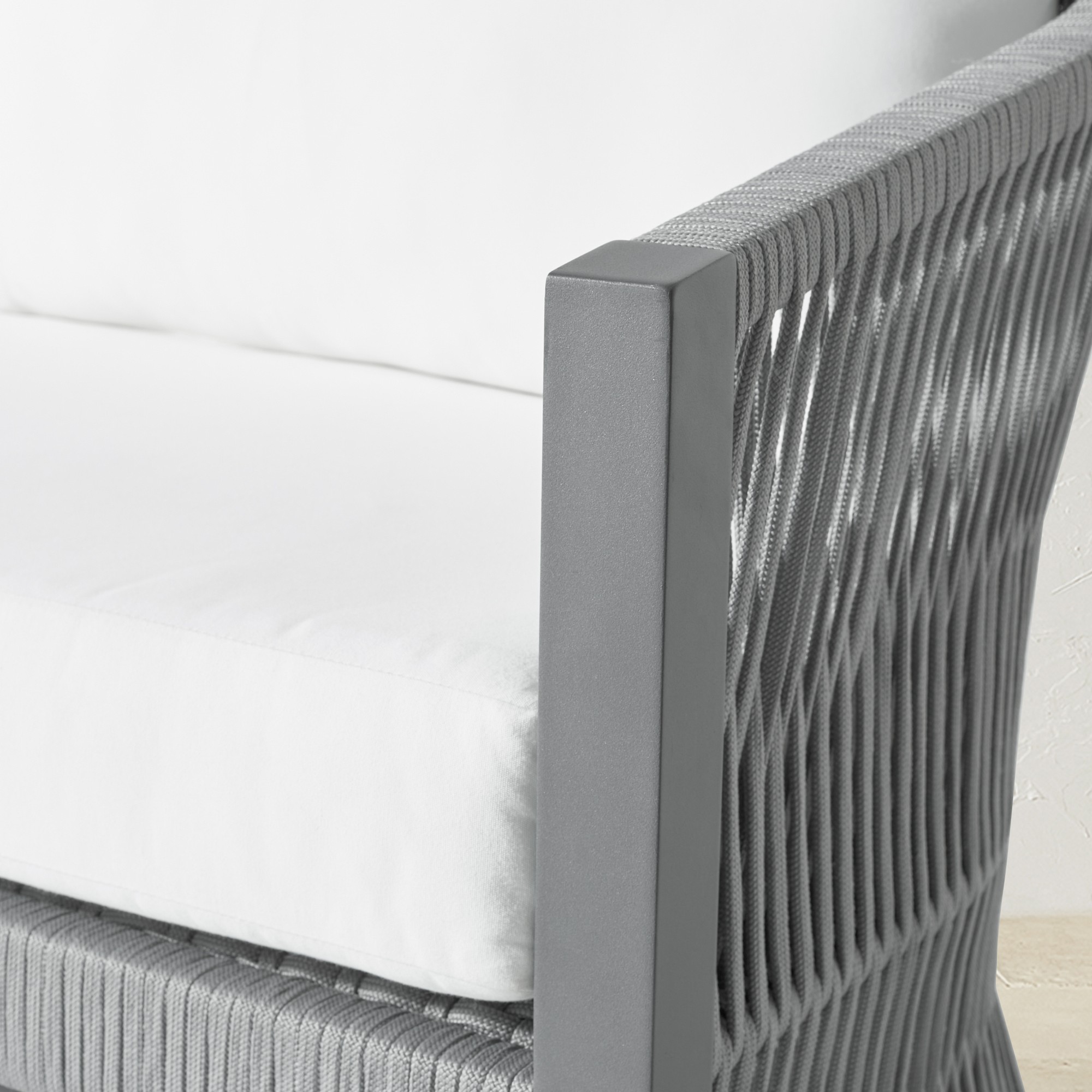 Pasadena Outdoor Metal and Rope Sofa (76