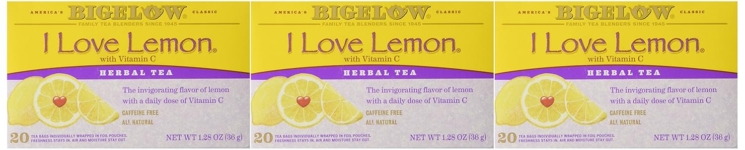 Bigelow Tea Lemon Ginger plus Probiotics Herbal Tea, Caffeine Free Tea with Lemon and Ginger, 18 Count Box (Pack of 6), 108 Total Tea Bags