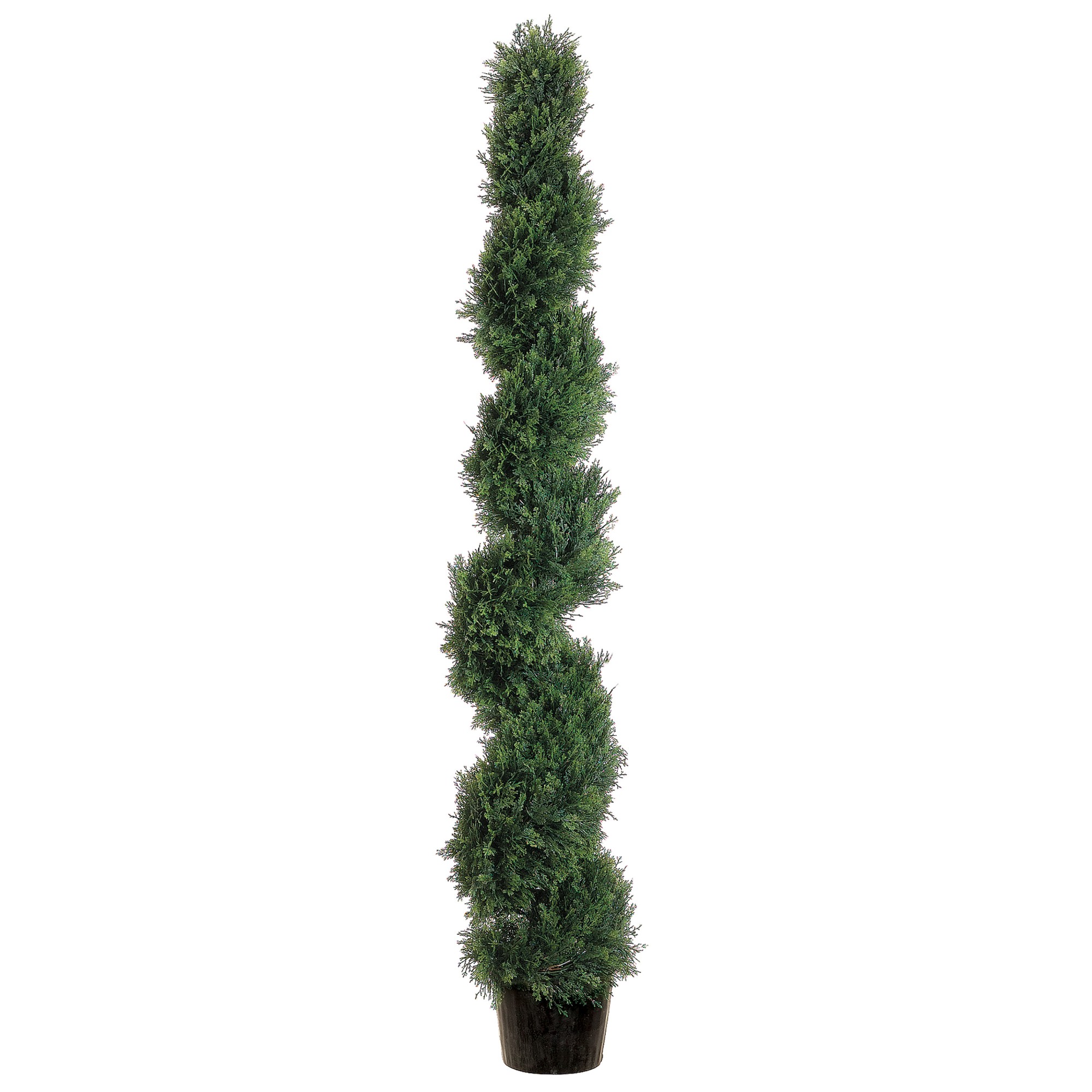 Spiral Faux Cedar Topiary in Plastic Pot, 3'-6'