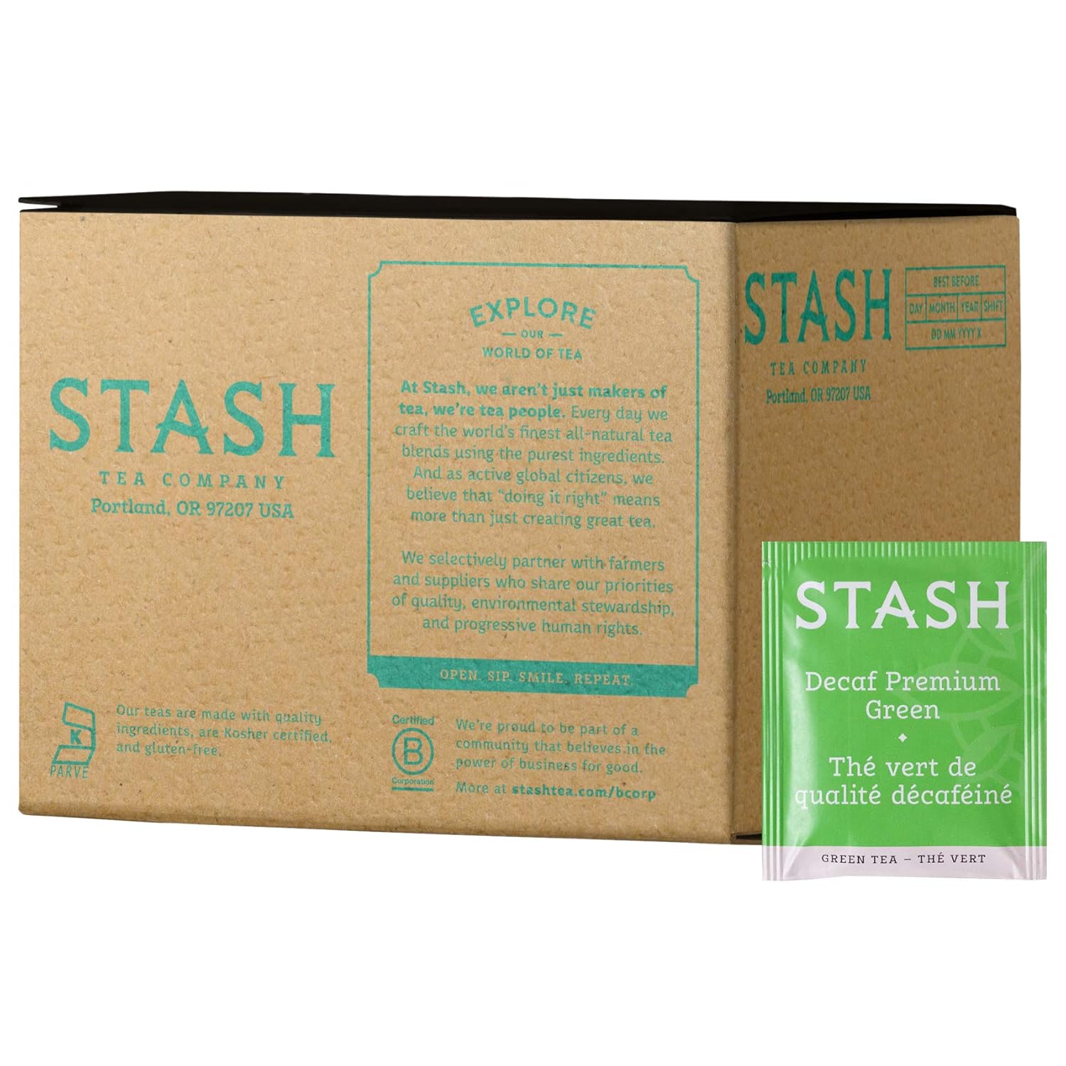 Stash Tea Double Bergamot Earl Grey Black Tea, Box of 100 Tea Bags