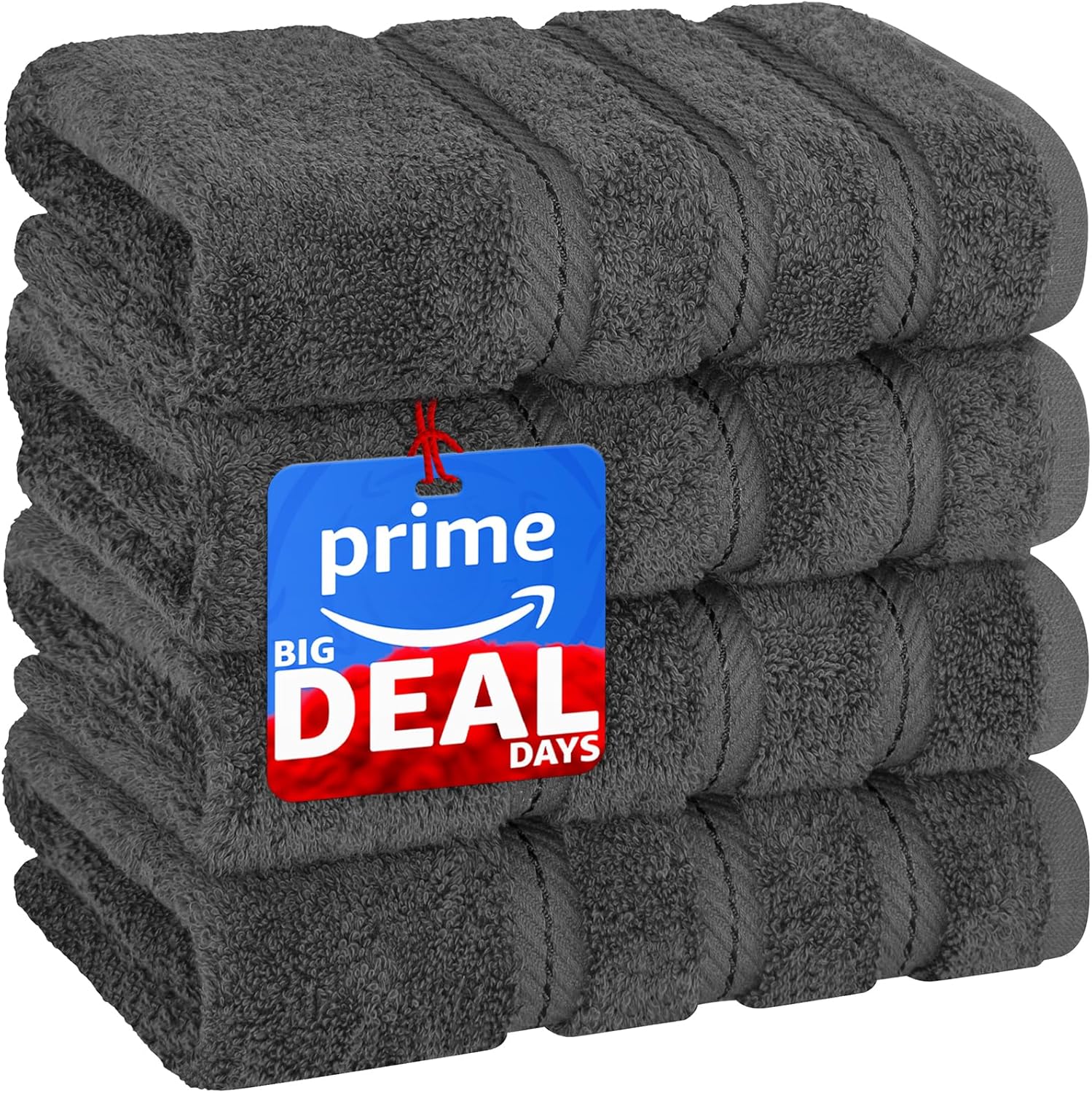 American Soft Linen Luxury 6 Piece Towel Set, 2 Bath Towels 2 Hand Towels 2 Washcloths, 100% Cotton Turkish Towels for Bathroom, Light Grey Towel Sets