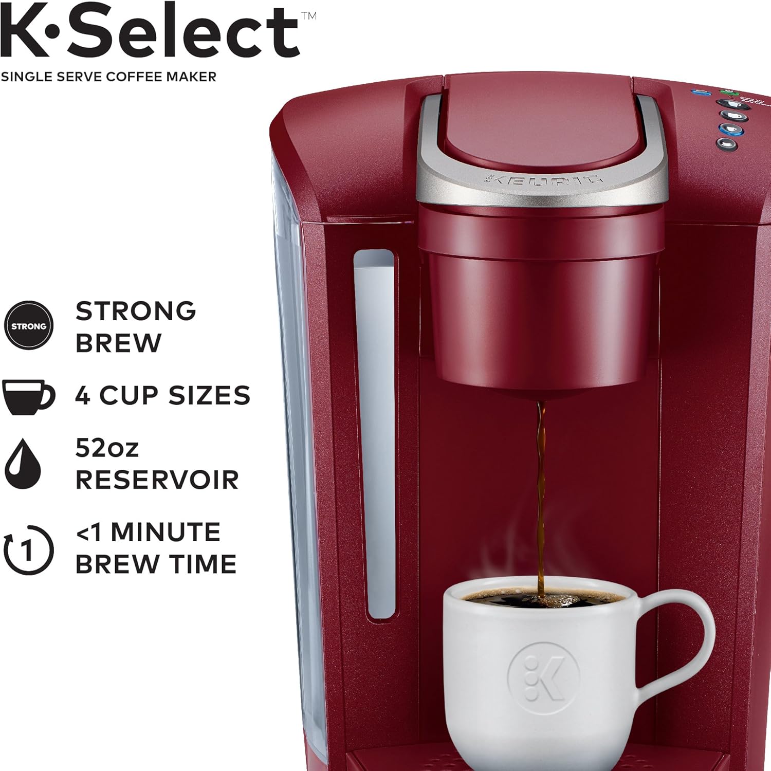 Keurig K-Select Single-Serve K-Cup Pod Coffee Maker, Matte Black