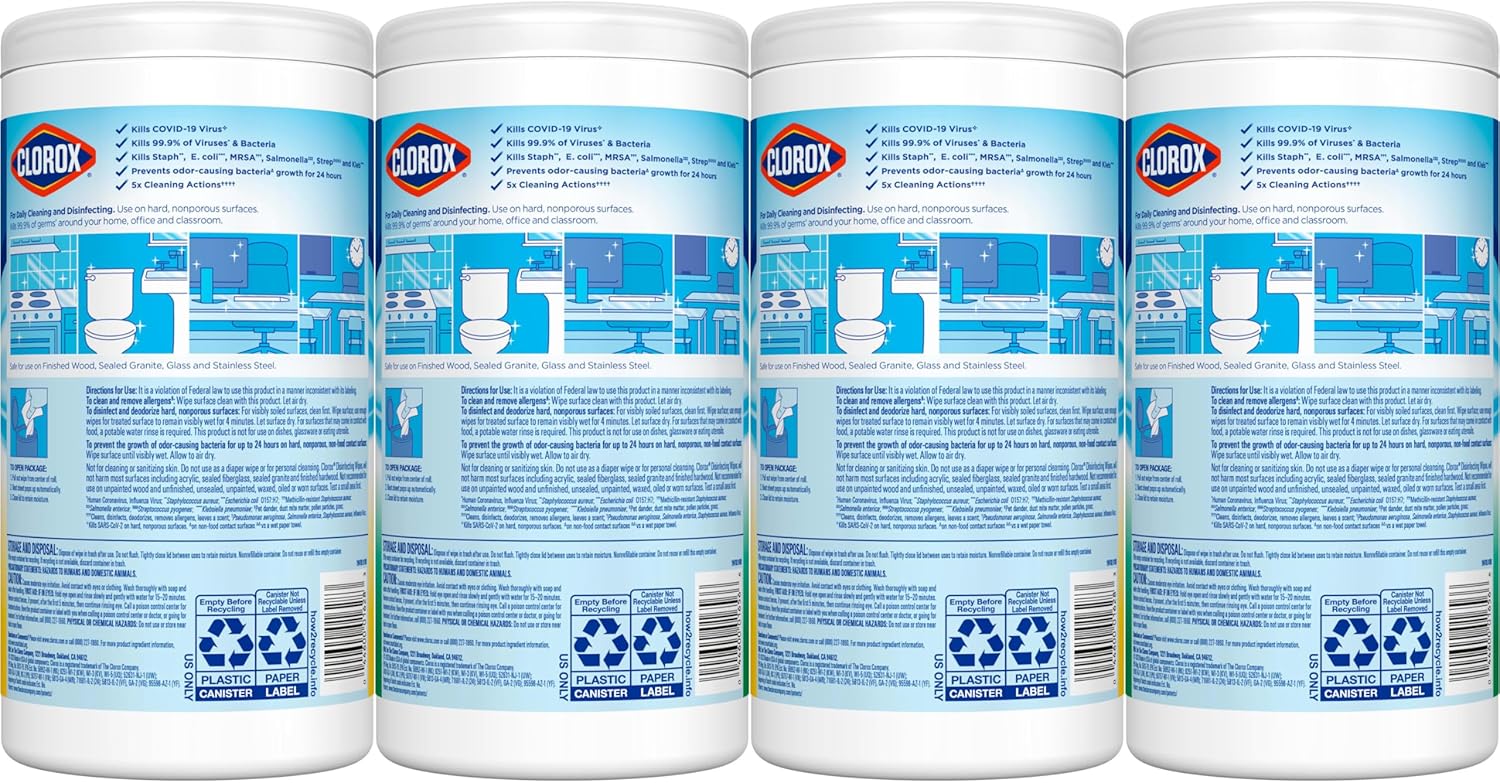 Clorox Disinfecting Wipes Value Pack, Household Essentials, 75 Count, Pack of 3 (Package May Vary)