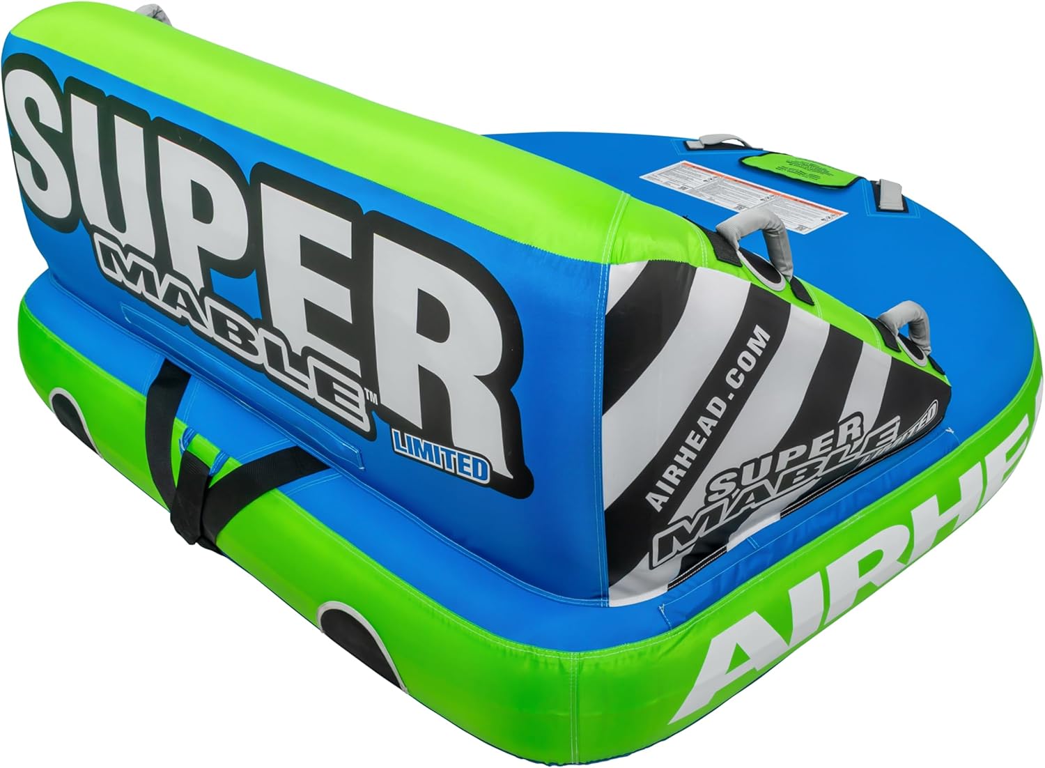 Airhead Mable Inflatable Towable Tube, 1-4 Rider Models, Dual Tow Points, Full Nylon Cover, EVA Foam Pads, Patented Speed Valve, Boat Tubes and Towables