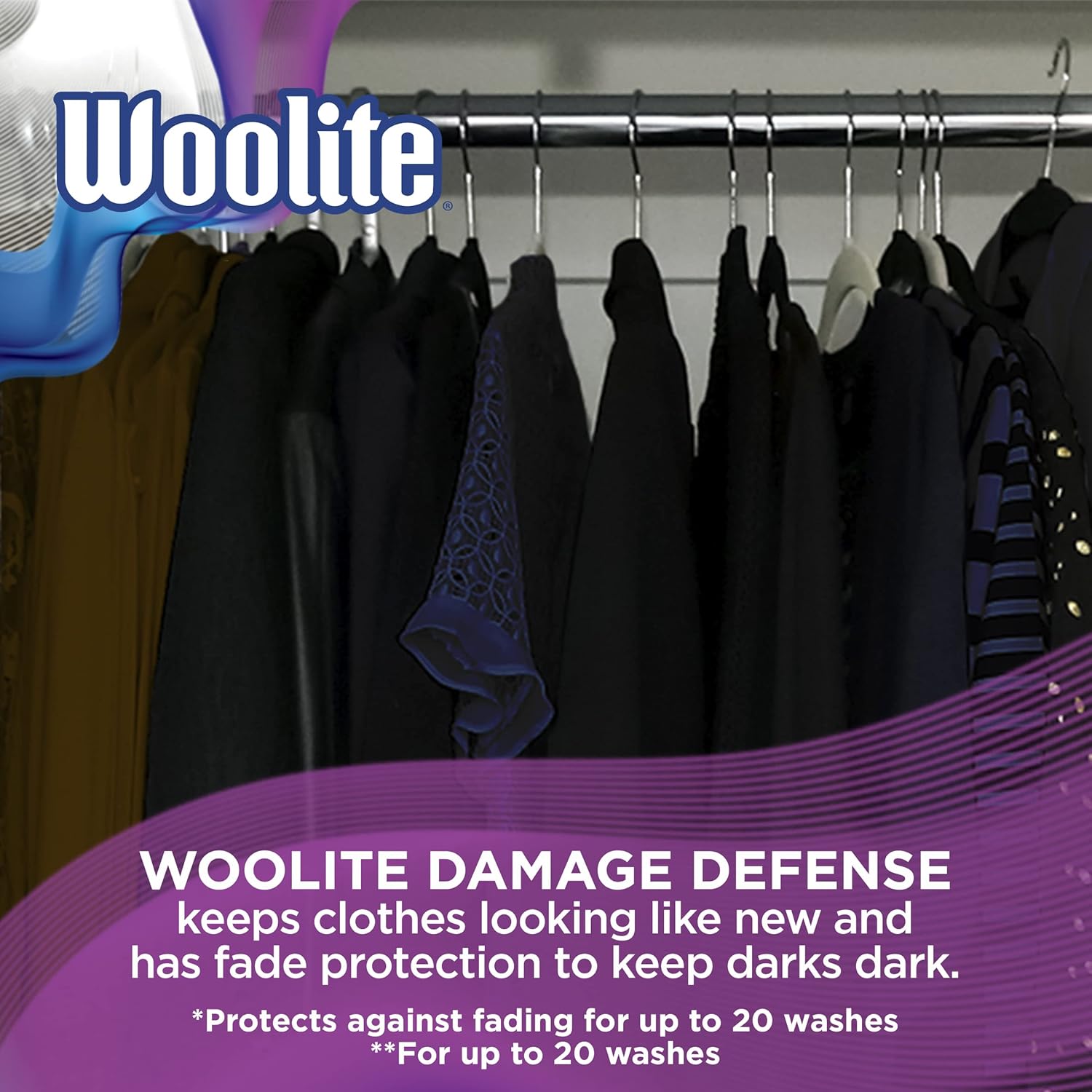 Woolite Darks Defense Liquid Laundry Detergent, Woolite Dark, Laundry Detergent, 66 Loads, 100 Fl Oz, HE & Regular Washers, Packaging May Vary
