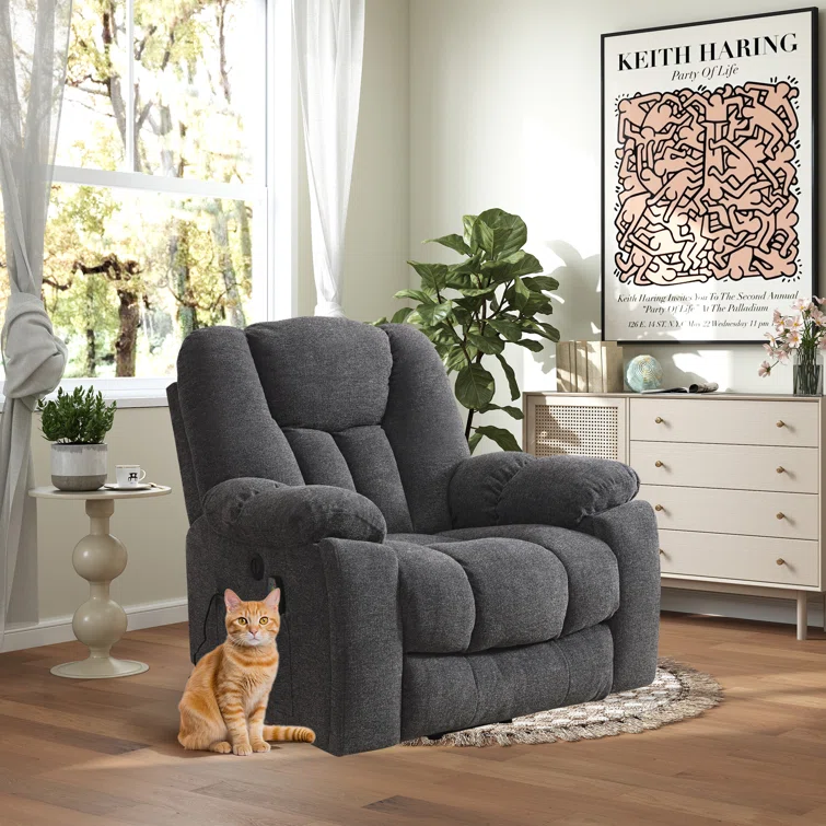 41'' Oversized Power Lift Chair - Heated Massage Electric Recliner with Super Soft Padding