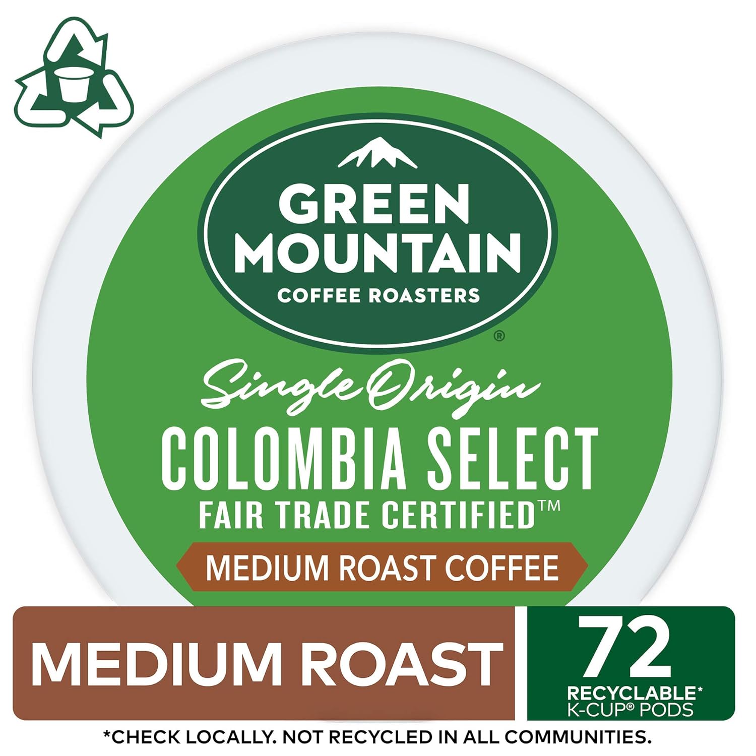 Green Mountain Coffee Roasters Half Caff Keurig Single-Serve K-Cup pods, Medium Roast Coffee, 72 Count (6 Packs of 12)