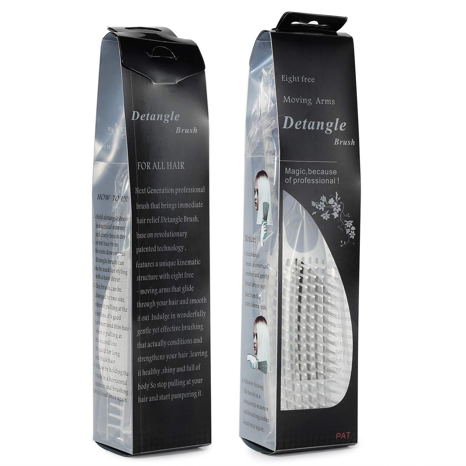 BESTOOL Hair Brush, Detangling Brush for Natural Black and Curly Hair (Pink, Afro 3/4abc), Ideal for Wet or Dry Hair