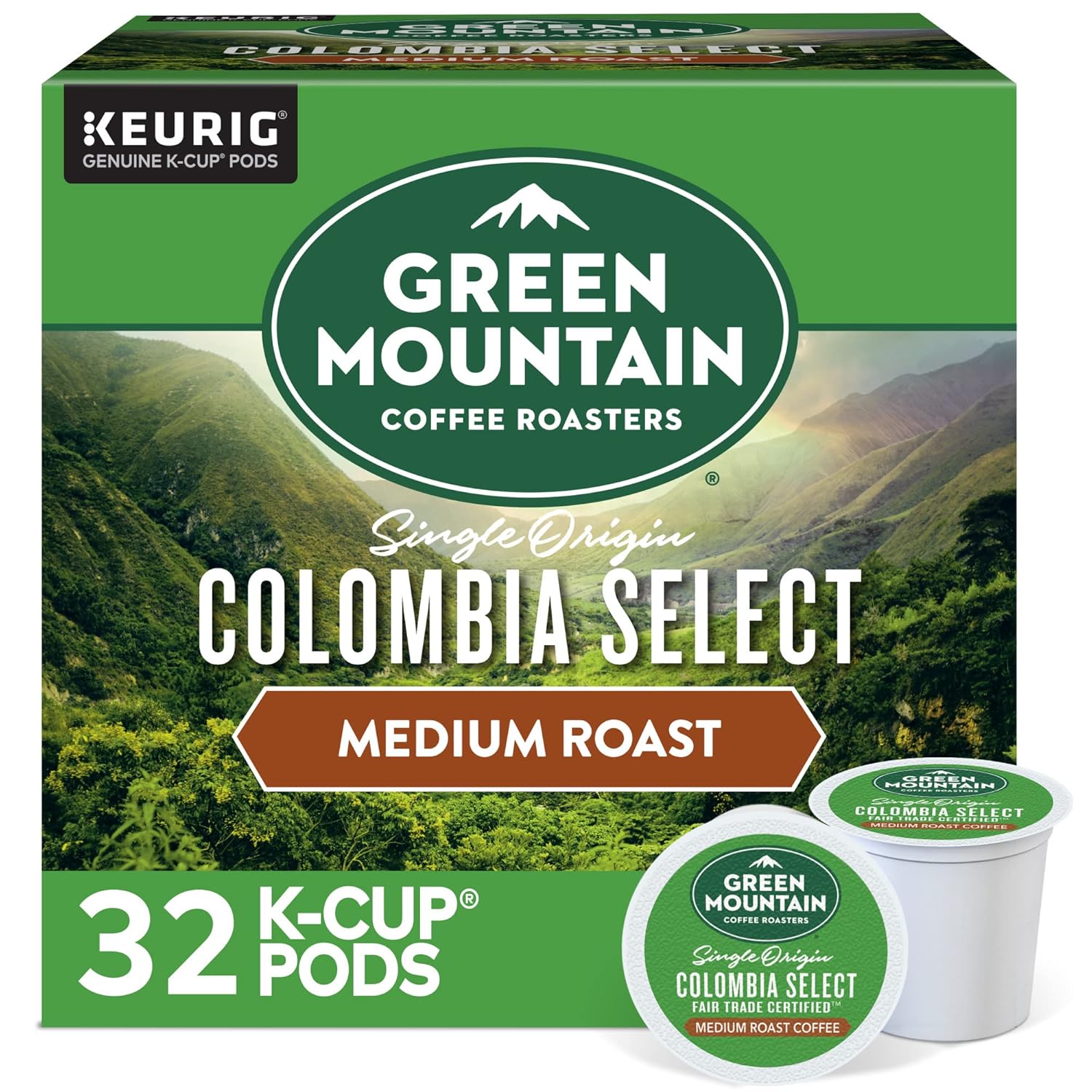 Green Mountain Coffee Roasters Half Caff Keurig Single-Serve K-Cup pods, Medium Roast Coffee, 72 Count (6 Packs of 12)