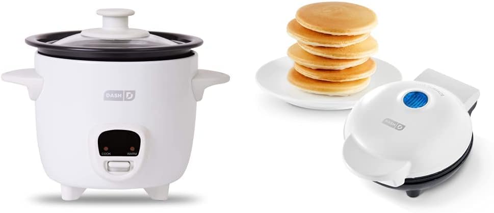 DASH Mini Rice Cooker Steamer with Removable Nonstick Pot, Keep Warm Function & Recipe Guide, .5 Quart, for Soups, Stews, Grains & Oatmeal - Aqua