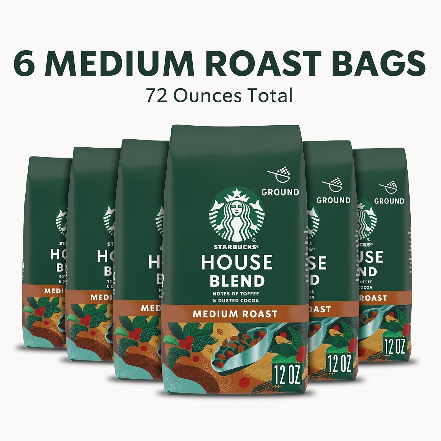 Starbucks Ground Coffee, Medium Roast Coffee, Pike Place Roast, 100% Arabica, 1 Bag (28 Oz)