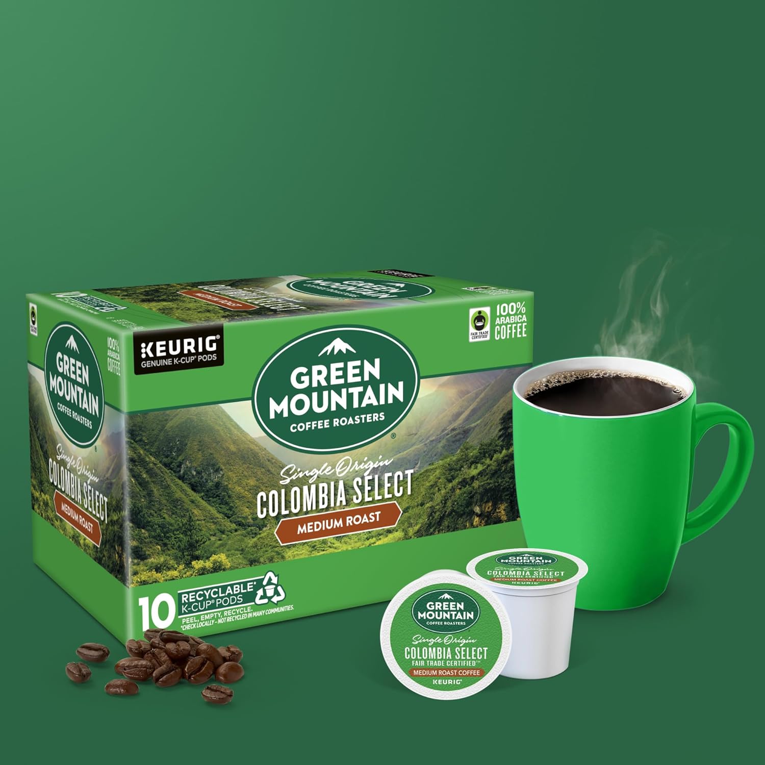 Green Mountain Coffee Roasters Half Caff Keurig Single-Serve K-Cup pods, Medium Roast Coffee, 72 Count (6 Packs of 12)