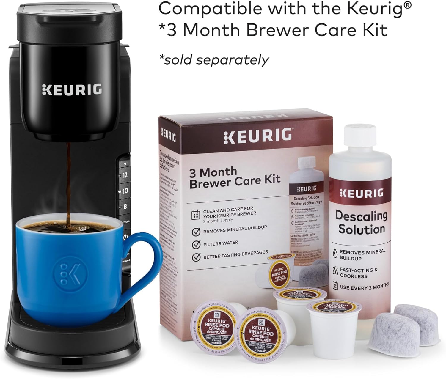 Keurig K-Express Single Serve K-Cup Pod Coffee Maker, 3 Brew Sizes, Strong Button Feature, 42oz Removable Reservoir, Black