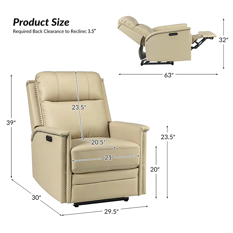 Ottfried Genuine Leather Power Recliner