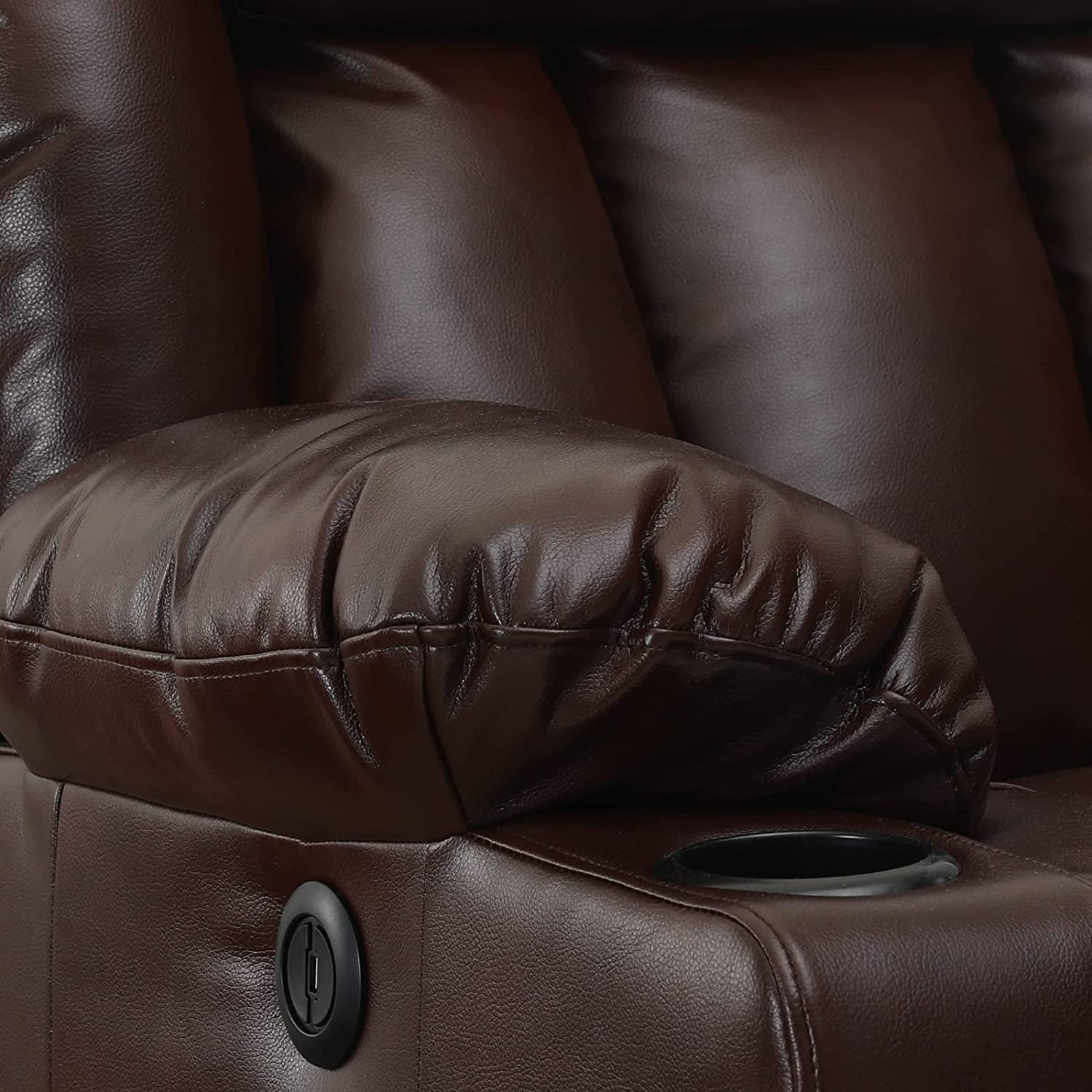 💥Clearance Sale🔥 Mcombo Electric lift Recliner sofa with massage and heating functions, 3 positions, 2 side pockets and cup holders, USB ports!