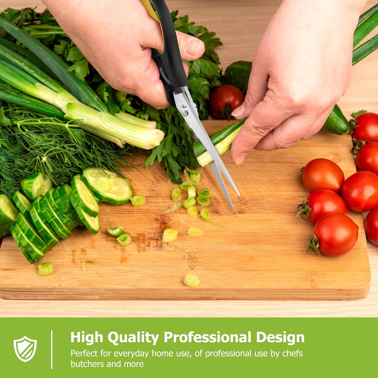 iBayam Kitchen Scissors All Purpose Heavy Duty Meat Poultry Shears, Dishwasher Safe Food Cooking Scissors Stainless Steel Utility Scissors, 2-Pack (Black Red, Black Gray)