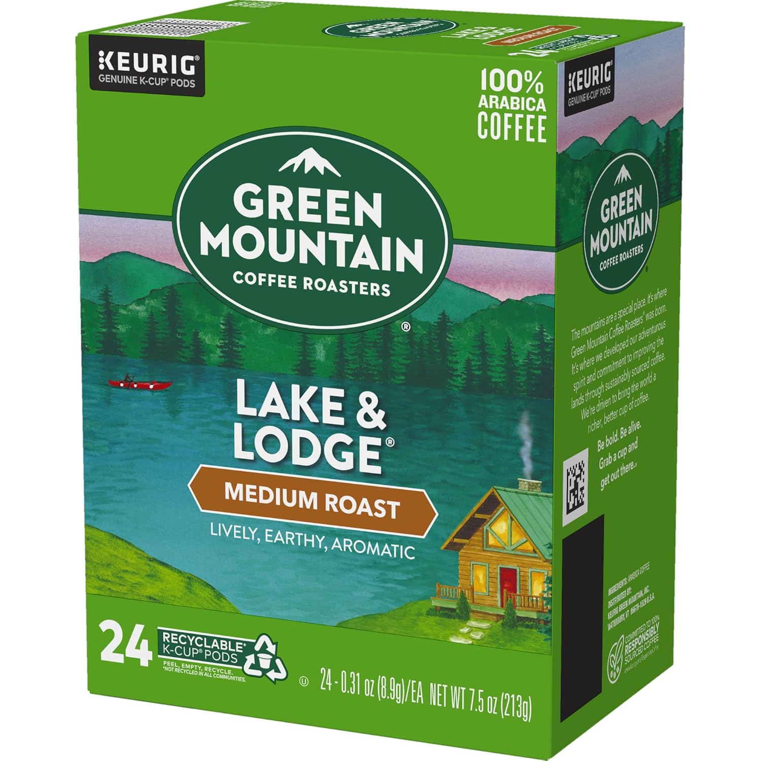 Green Mountain Coffee Roasters Half Caff Keurig Single-Serve K-Cup pods, Medium Roast Coffee, 72 Count (6 Packs of 12)
