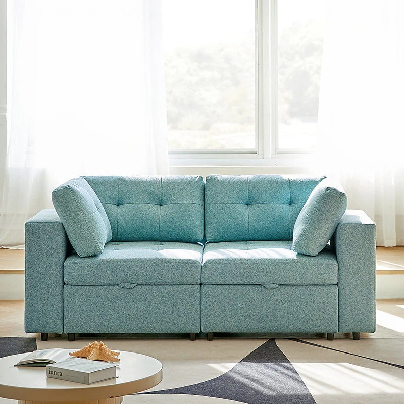 Raquel Sectional Loveseat Storage Wide Armrests Sofa