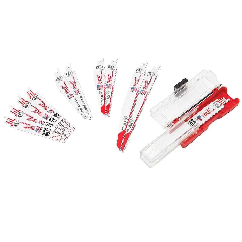 Milwaukee 2821-21SZ M18 FUEL 18V SAWZALL Reciprocating Kit w/ 12 SAWZALL Blades