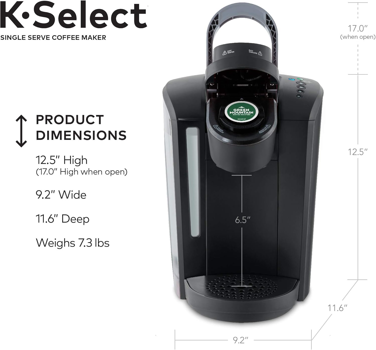 Keurig K-Select Single-Serve K-Cup Pod Coffee Maker, Matte Black