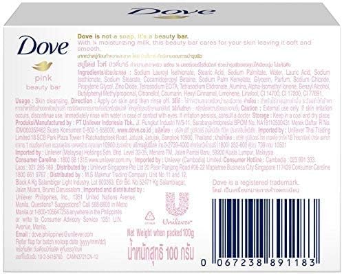 Dove Beauty Bar Gentle Skin Cleanser Pink 6 Bars Moisturizing for Gentle Soft Skin Care More Moisturizing Than Bar Soap 3.75 oz
