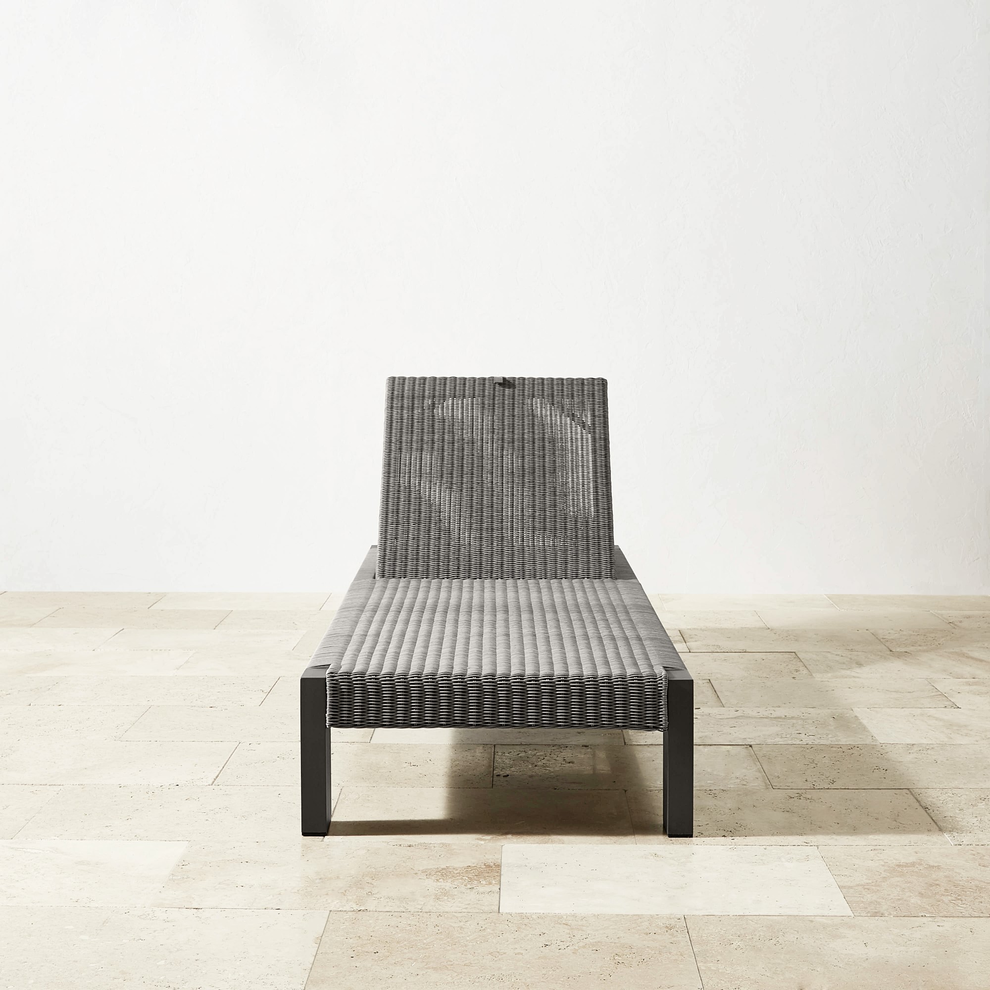 Larnaca Outdoor Slate Grey Metal x All-Weather Weave Chaise